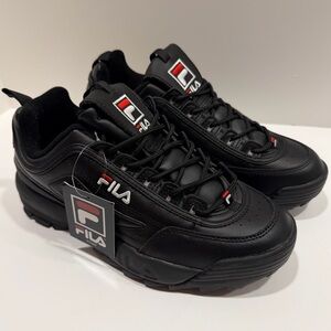 NWT Fila Women’s Black Disruptor Sneakers - Size 9